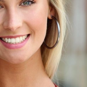 Gun metal Sheila hoop earrings